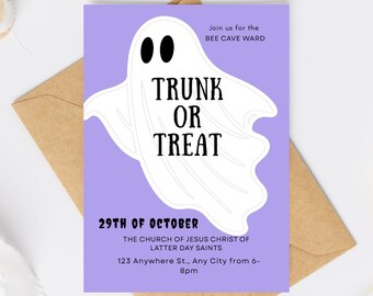 Trunk or Treat Flyer Instant Download | Editable Halloween Trunk or Treat Flyer | Halloween Party Invitation
