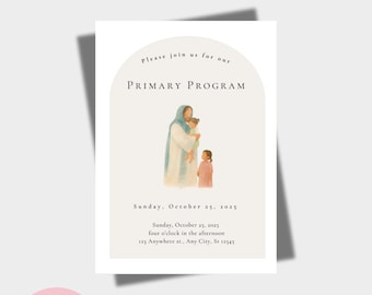 Primary Program Invite, Editable Canva Template, LDS invite, Primary Presentation. Ward Primary Program Script.