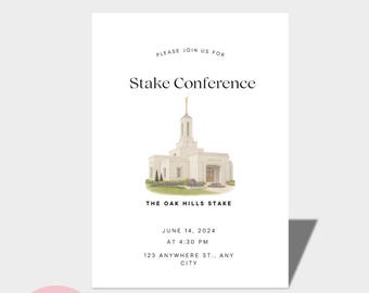 Stake Conference Invitation, General Conference, Conference Program, LDS, Canva Template, Editable Template