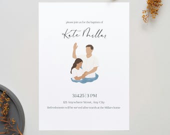 Baptism Invite, Baptism Program. Lds Baptism Program. Baptism Invitation. Canva Template. Baptism Template, Baptism program, Church baptism
