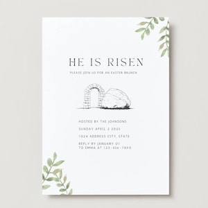 He Is Risen Easter Brunch Invite Template