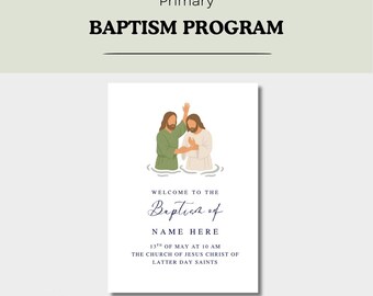 Baptism Invite, LDS Baptism Program, Baptism Template, Church Baptism Invite, Primary Baptism, LDS Baptism Announcement