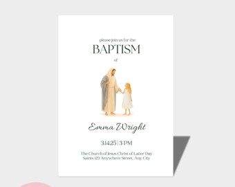 LDS Baptism Invite, Baptism Program, Baptism Template, Baptism Invitation, Church