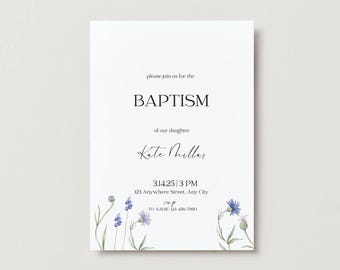 LDS Baptism Invite. Baptism Template.