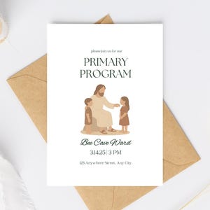 Invitación al Programa de la Primaria. Programa de la Primaria de Barrio. Presentación de la Primaria. Plantilla de Canva. Guion de la Primaria. Presentación de la Primaria SUD. Editable en Canva.