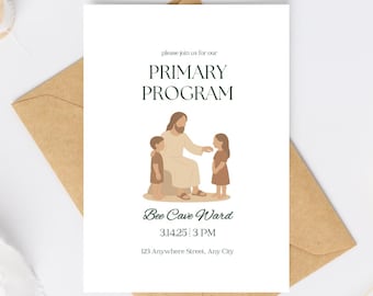 Primary Program Invite. Ward Primary Program. Primary Presentation. Canva Template. Primary Script. Lds Primary Presentation. Canva editable