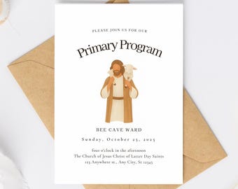 Primary Program Invite. Canva Template. Primary Presentation. Ward Primary Program