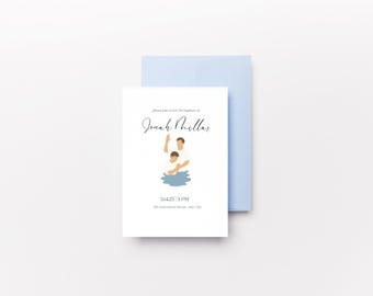 Editable LDS Boy Baptism Invitation: Modern Printable (Digital Download)