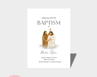 Baptism Invite, Baptism Program, LDS Baptism Program. Baptism Invitation, Canva Template, Baptism Template, Baptism program, Church Baptism