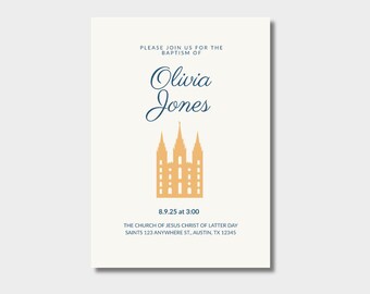 Baptism Invite, Baptism Program, LDS Baptism Program. Baptism Invitation, Canva Template, Baptism Template, Baptism program, Church Baptism