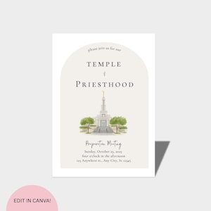 Modèle de réunion de préparation au temple et à la prêtrise, invitation à la prêtrise, invitation au temple, invitation d'aperçu du temple et de la prêtrise des SDJ