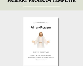 Primary Program Invite. Ward Primary Program. Primary Presentation. Canva Template. Primary Script. Lds Primary Presentation.Canva editable