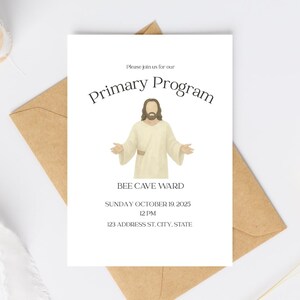 Invitación al Programa de la Primaria. Programa de la Primaria de Barrio. Presentación de la Primaria. Plantilla de Canva. Guion de la Primaria. Presentación de la Primaria SUD. Editable en Canva.