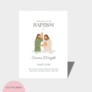 Baptism Invite, LDS Baptism Program, Baptism Template, Church Baptism Invite, Primary Baptism, LDS Baptism Announcement