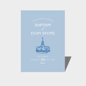 LDS baptism Invitation, Baptism Program, Editable Template, Canva Template, LDS baptism program