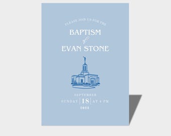 LDS baptism Invitation, Baptism Program, Editable Template, Canva Template, LDS baptism program