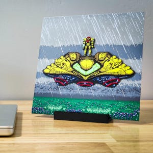 3D Super Metroid Ankunft auf Zebes Desktop Wand Kunst - SNES Nostalgie Dekor