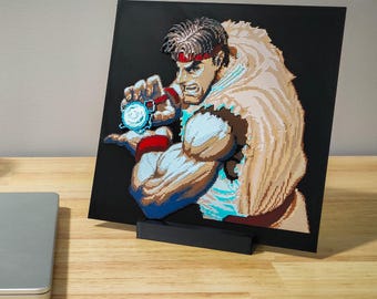 3D Super Street Fighter Ryu Hadoken Desktop Wall Art - SNES Nostalgia Decor