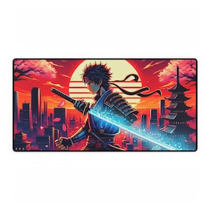 Anime Desk Mat, Cute Gaming Mouse Pad, Large Desk Protector, Anime Style Art, Gaming Accessories, Desk Decor