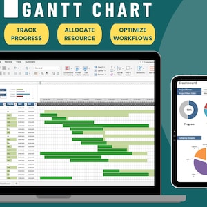 Gantt Chart Project Template, Gantt Chart Excel Download, Gantt Chart Spreadsheet, Google Sheet, Task Tracker Project Management Tool