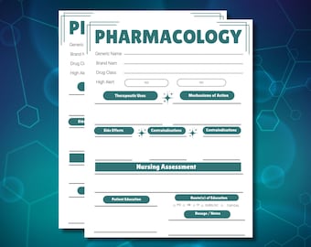 Editable Pharmacology Study Guide Template | Nursing School (Digital Download)
