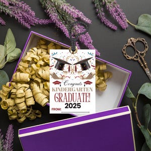 Kindergarten Abschlussfeier Geschenkanhänger zum Ausdrucken, 2025 grad Tags, Congrats Graduate Favor Tags für Kinder, Sofort-Download | Abitur Geschenkanhänger