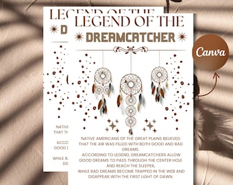 The Legend of the Dreamcatcher Cards, Printable Dream Catcher