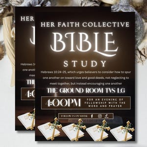 Modern Church Flyer Canva Template |brown Bible Study Poster, Womens Ministry Event Invitation, Christian Midweek Service Promotion
