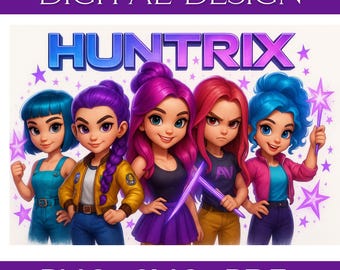 Kpop Huntrix Demon Hunter Girls Clipart | PNG SVG PDF (Digital Download)