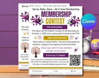 Editable PTO Flyer Template | School Fundraiser Canva | PTA Flyer | instant download |