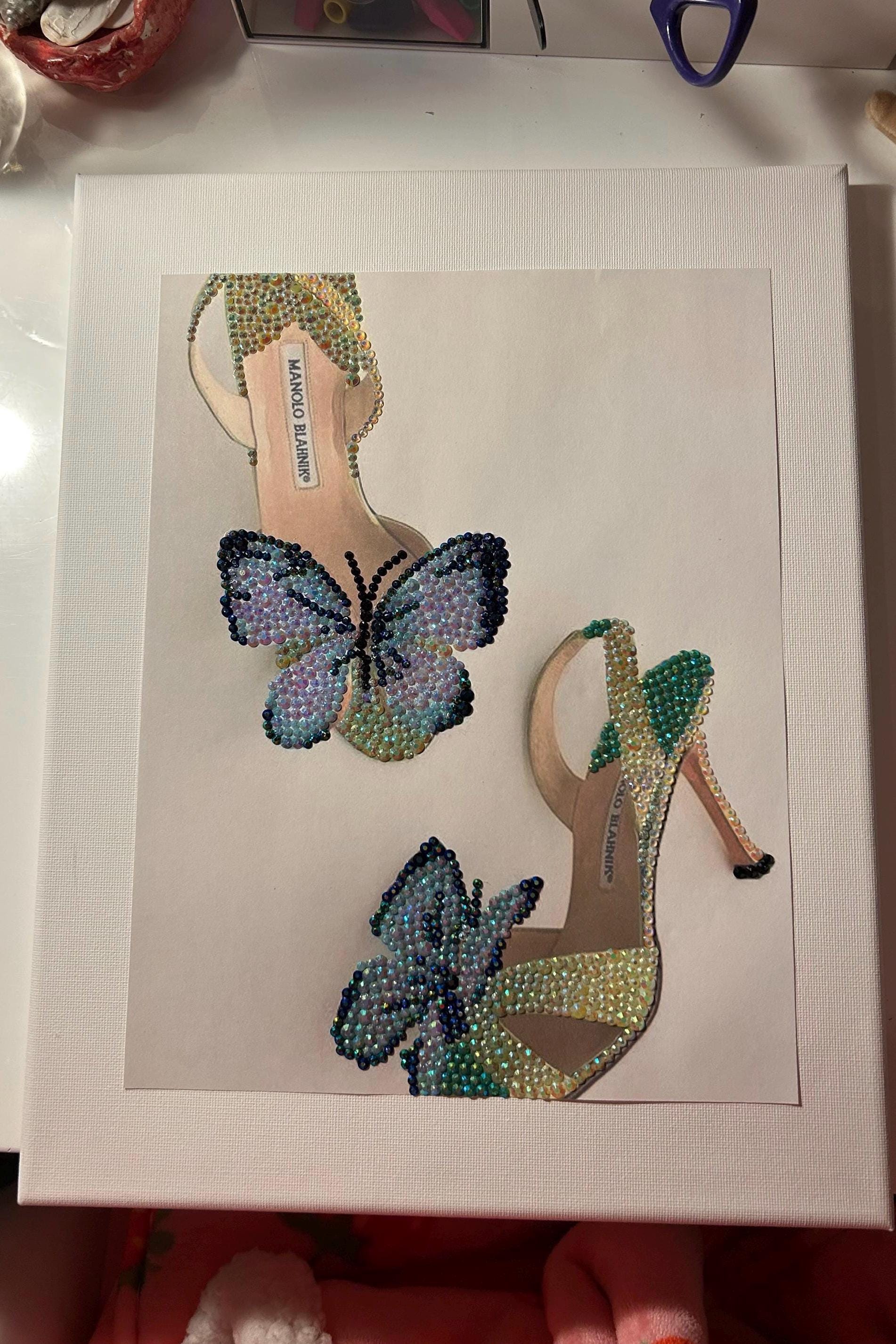 Sandales Manolo Blahnik BUTTERBY En Cuir Bleu Periwinkle - Talon Haut - Taille 38.5 - Neuves Avec Boîte