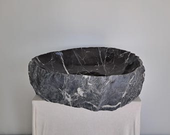 Handmade Alexandrette Black Marble Vessel Sink