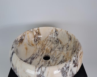 Oval Handmade Marble Vanity Sinks, Natural Stone Washbasins, Elegant Vanity Sinks, Round Marble Sinks, Luxury Bathroom Stone Basin