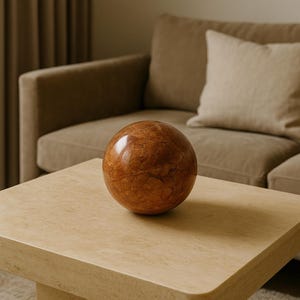 Handcrafted Marble Sphere Decor – Elegant Round Stone Accent for Home & Office