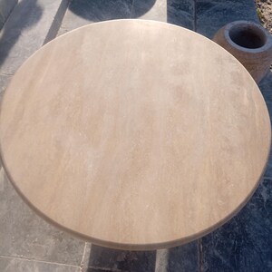 Custom Handcrafted Travertine Table, Round Stone Dining Table, Sculptural Marble Table, Personalised Minimalist Furniture image 12