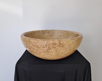 Luxury Bathroom Stone Basin, Handmade Noche Marble Vanity Sink, Natural Stone Washbasin, Elegant Vanity Sink, Round Noche Marble Sink