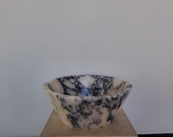Calacatta Viola Round Marble Sink, Luxury Bathroom Stone Basin, Handmade Marble Vanity Sink, Natural Stone Washbasin, Elegant Vanity Sink