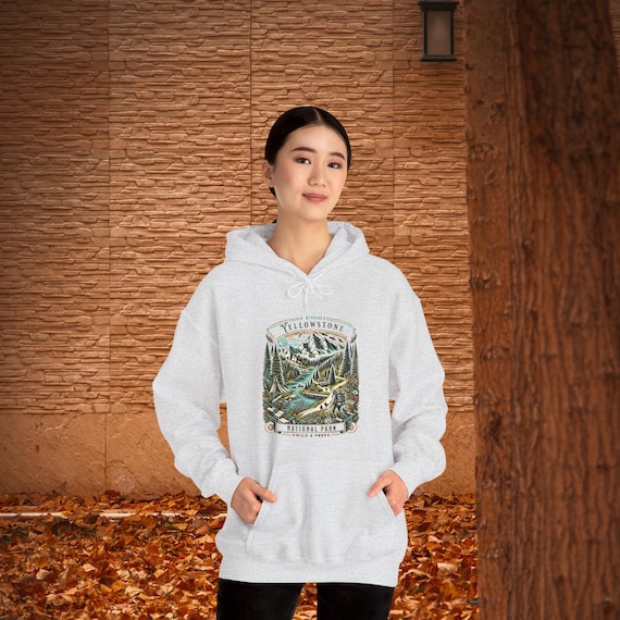 Moletom com capuz para parque nacional Moletom vintage lavado