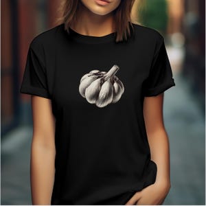 Garlic Shirt - Lustiges Kulinarisches T-Shirt | Vegan Vegetarisch TShirt | Gartenarbeit Geschenk | Knoblauch-Liebhaber-Shirt | Geschenk für Sie oder Ihn | Vampirabwehr