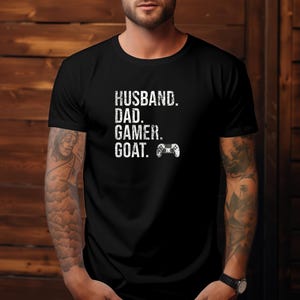 Funny Gamer Shirt - Husband Dad Gamer GOAT Tee - Gaming Gift for Video Game Lovers - Retro Gamer Apparel - Geeky Gaming T-Shirt
