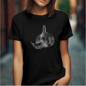Garlic Shirt - Lustiges Kulinarisches T-Shirt | Vegan Vegetarisch TShirt | Gartenarbeit Geschenk | Knoblauch-Liebhaber-Shirt | Geschenk für Sie oder Ihn | Vampirabwehr