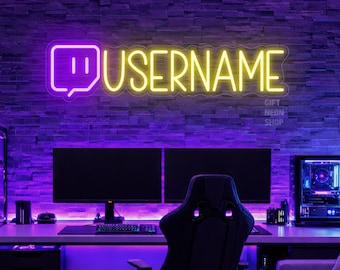 Custom Gamertag Neon Sign, Twitch Neon Light, Username Neon Sign, Streamer Decor, Gamer Gifts, Streamer Gifts