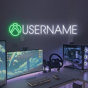 Custom Gamertag Neon Sign – Personalized Gamer Tag LED Light – Custom Neon Sign for Gaming Room Wall or Stream Setup – Gift for Him
