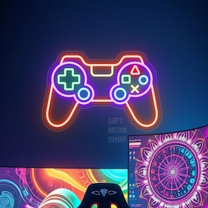 Game Controller Neon Sign - Game Room Decor - Personalized Gamer Gifts - Gaming Led Lights - Gamer Neon Sign - Man Cave Decor - Gamer Decor