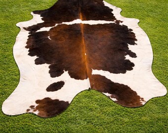 Genuine Tri Color Cowhide Rug | Natural Hair On Hide Living Room Western Decoration - Real Australian Cow Skin Home Decor Floor Area Rugs