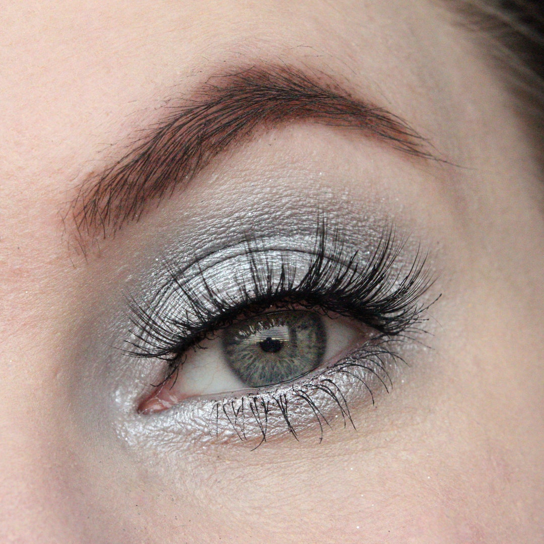 Eyeshadow with 2024 silver glitter