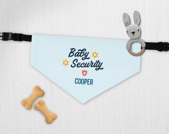 Bandana de seguridad personalizada para bebés: collar de perro con anuncio de embarazo personalizado y nombre