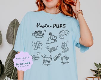 Funny Pasta Dachshund Dog Shirt: Italian Foodie Comfort Colors Vintage Graphic Tee