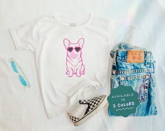 Corgi Pink Bubblegum Kids Tee, Cute TShirt for Kids, Animal Graphic Tee, Dog Lover Gift Youth Shirt, Trendy Girls Shirt, Funny Dog Shirt