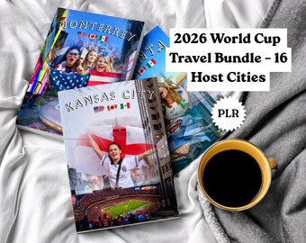 2026 World Cup Ultimate Fan Guide Bundle, 16 Host City Travel Guides, Soccer Tournament Planner, Match Schedules, Stadium Info, PLR, PDF